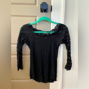 free people lace 3/4 sleeve top